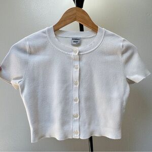 Aritzia Sunday Best White Button-Up Top